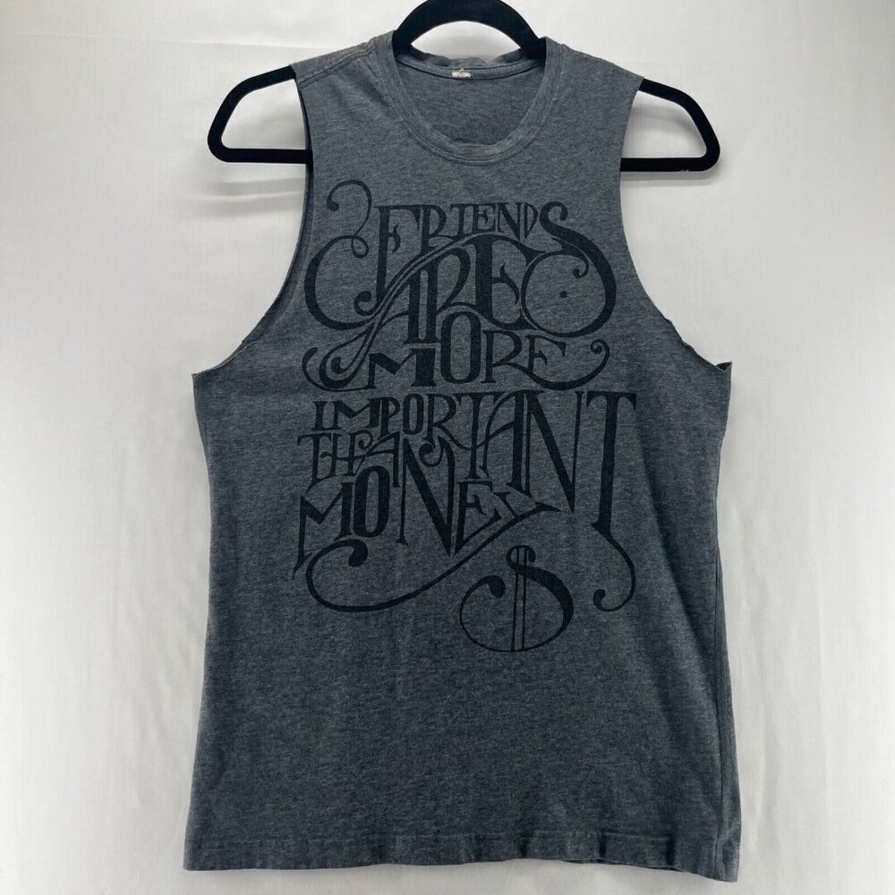Lululemon Tank Top Womens Sz M CERTENDS ARE MORE IMPORTANT THAN MONEY Shell Gray